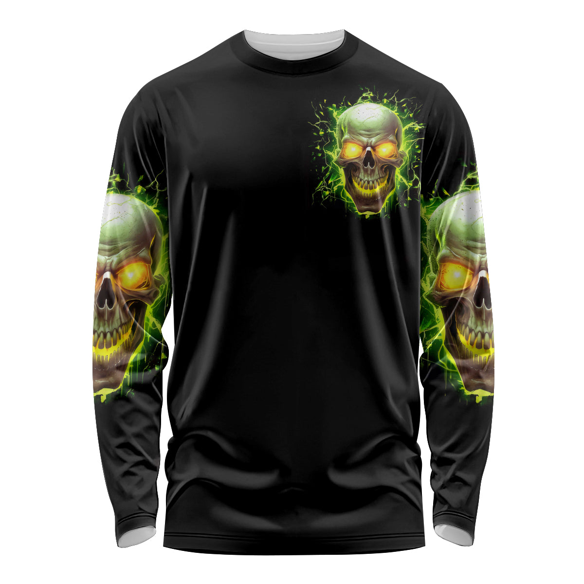 Thunder Skull Long Sleeve Shirt My Demon Hide Inside My Head - Wonder Print Shop