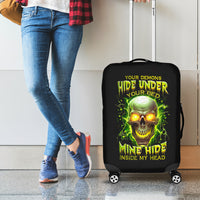 Thunder Skull Luggage Cover My Demon Hide Inside My Head - Wonder Print Shop