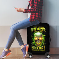 Thunder Skull Luggage Cover My Demon Hide Inside My Head - Wonder Print Shop