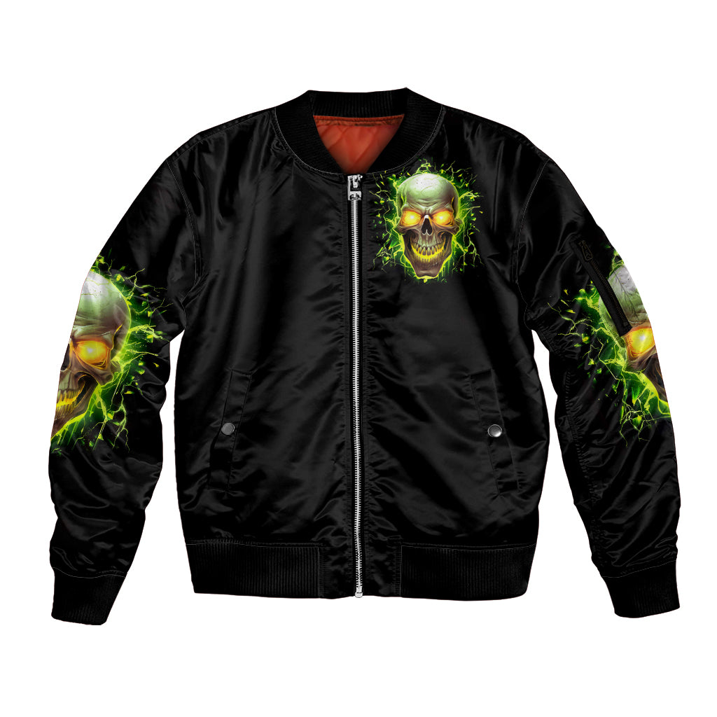 Witch Skull Sleeve Zip Bomber Jacket Into Darkness To Lose Our Mind And Find Our Souls - Wonder Print Shop