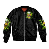 Witch Skull Sleeve Zip Bomber Jacket Into Darkness To Lose Our Mind And Find Our Souls - Wonder Print Shop