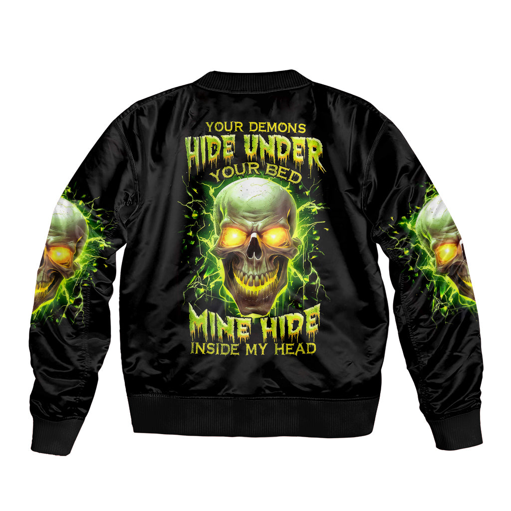 Witch Skull Sleeve Zip Bomber Jacket Into Darkness To Lose Our Mind And Find Our Souls - Wonder Print Shop