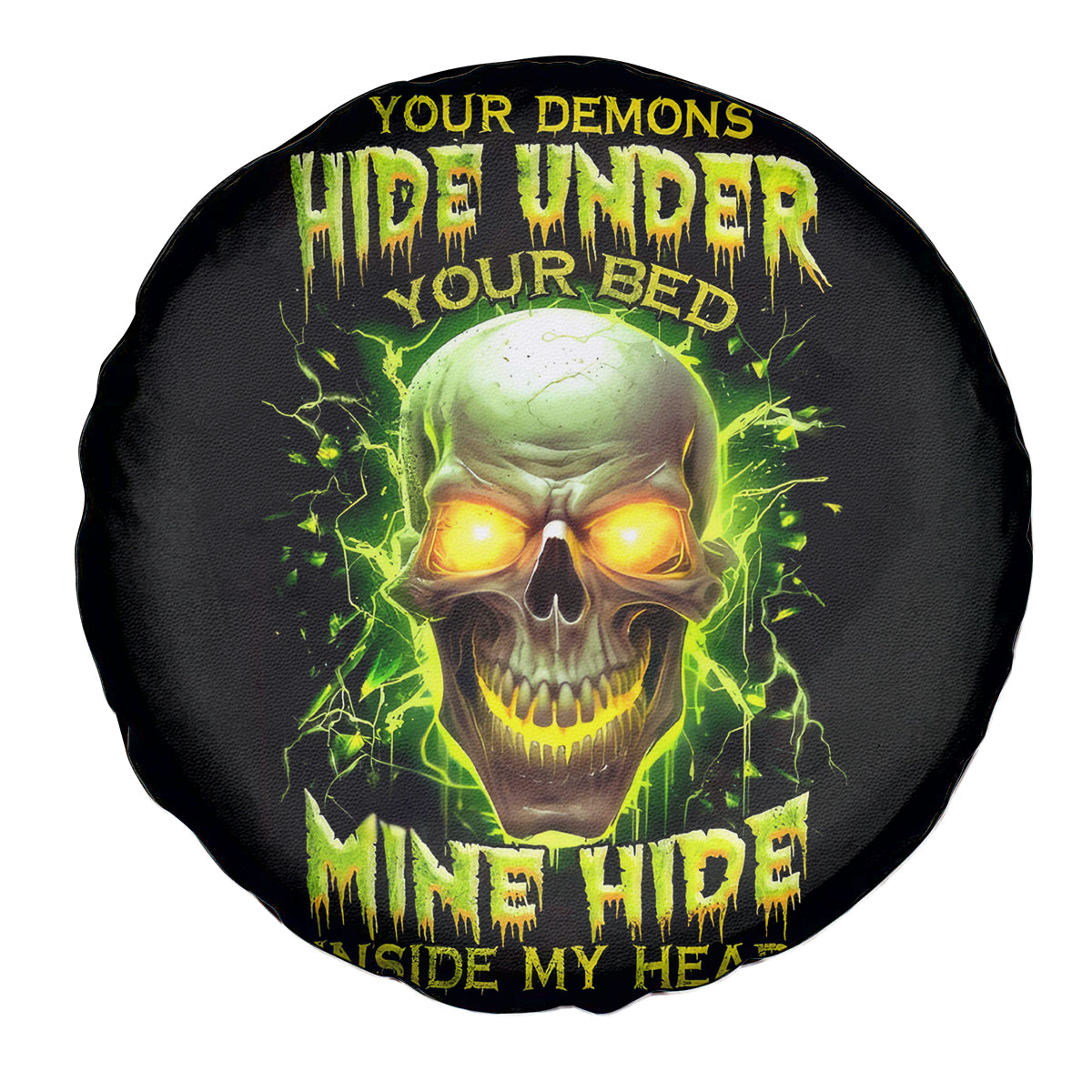 Thunder Skull Spare Tire Cover My Demon Hide Inside My Head - Wonder Print Shop
