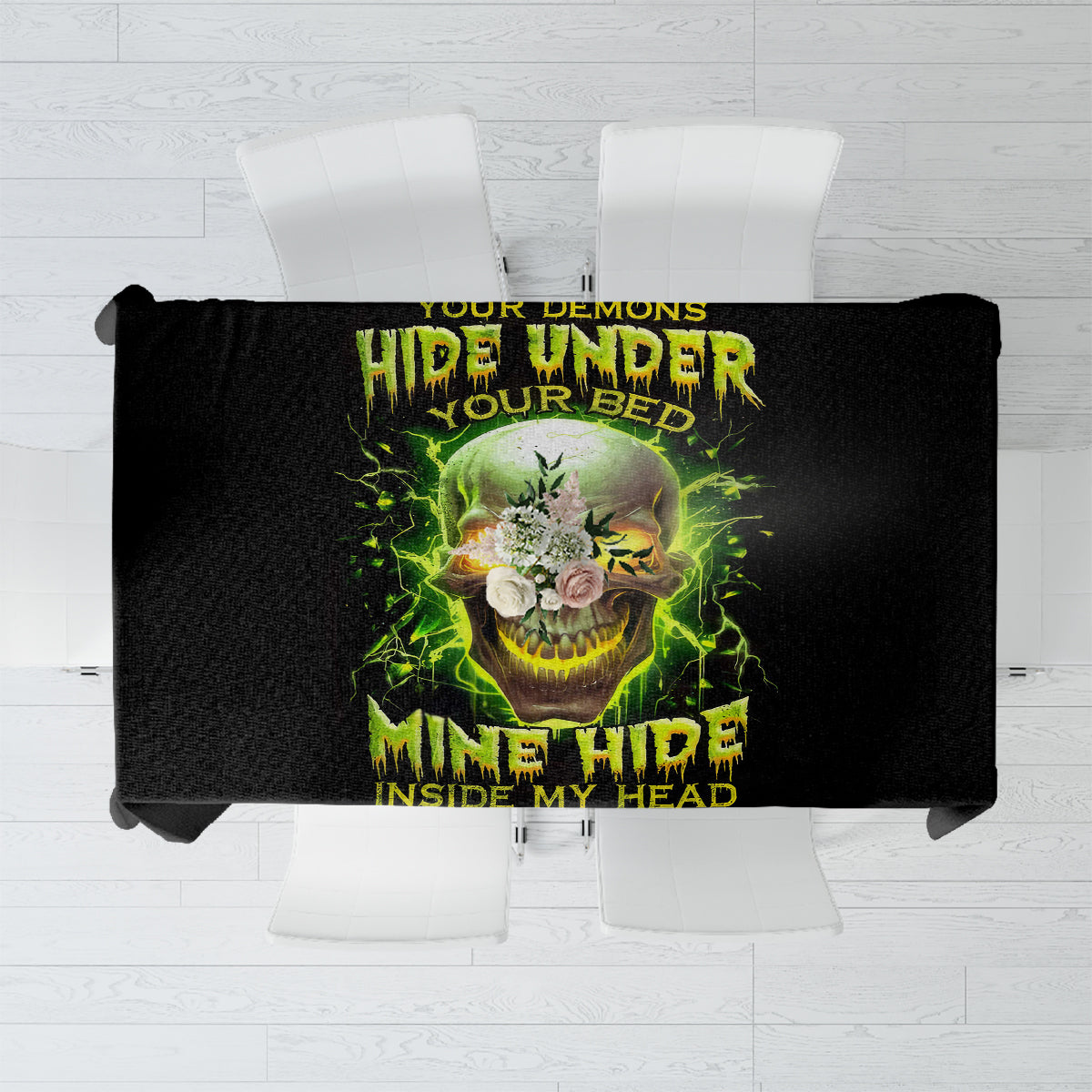 Thunder Skull Tablecloth My Demon Hide Inside My Head - Wonder Print Shop