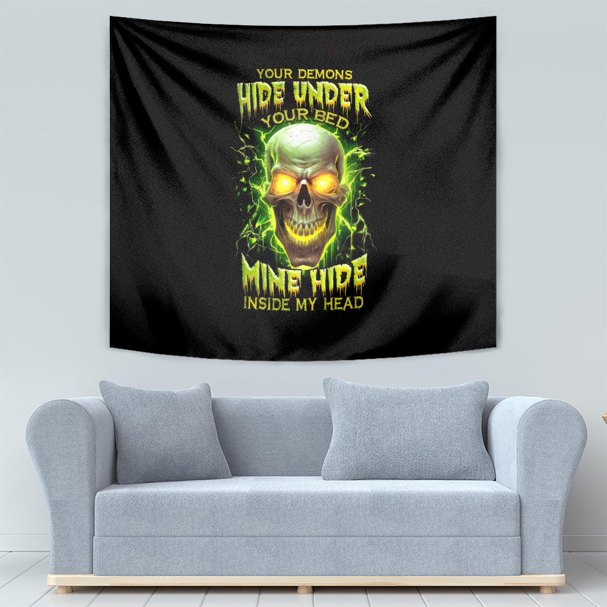 Thunder Skull Tapestry My Demon Hide Inside My Head - Wonder Print Shop
