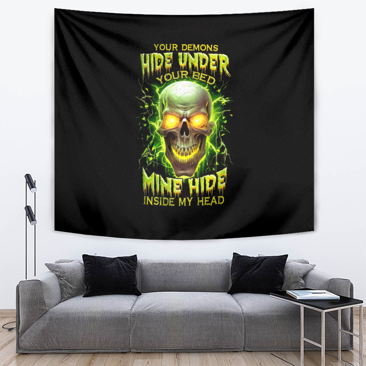 Thunder Skull Tapestry My Demon Hide Inside My Head - Wonder Print Shop