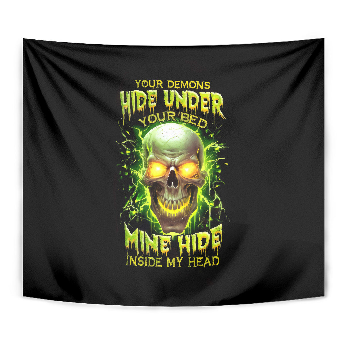 Thunder Skull Tapestry My Demon Hide Inside My Head - Wonder Print Shop