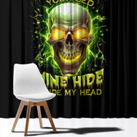 Thunder Skull Window Curtain My Demon Hide Inside My Head - Wonder Print Shop