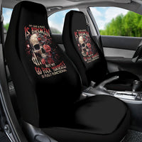 Rose Skull Car Seat Cover My Give A Fuck Is Broken But My Go Fuck Yourself Is Functional - Wonder Print Shop