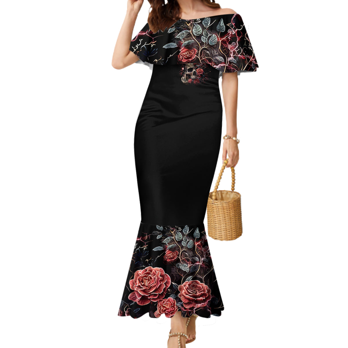 Zombie Skull Mermaid Dress I Never Alone My Demon With Me 24/7 - Wonder Print Shop