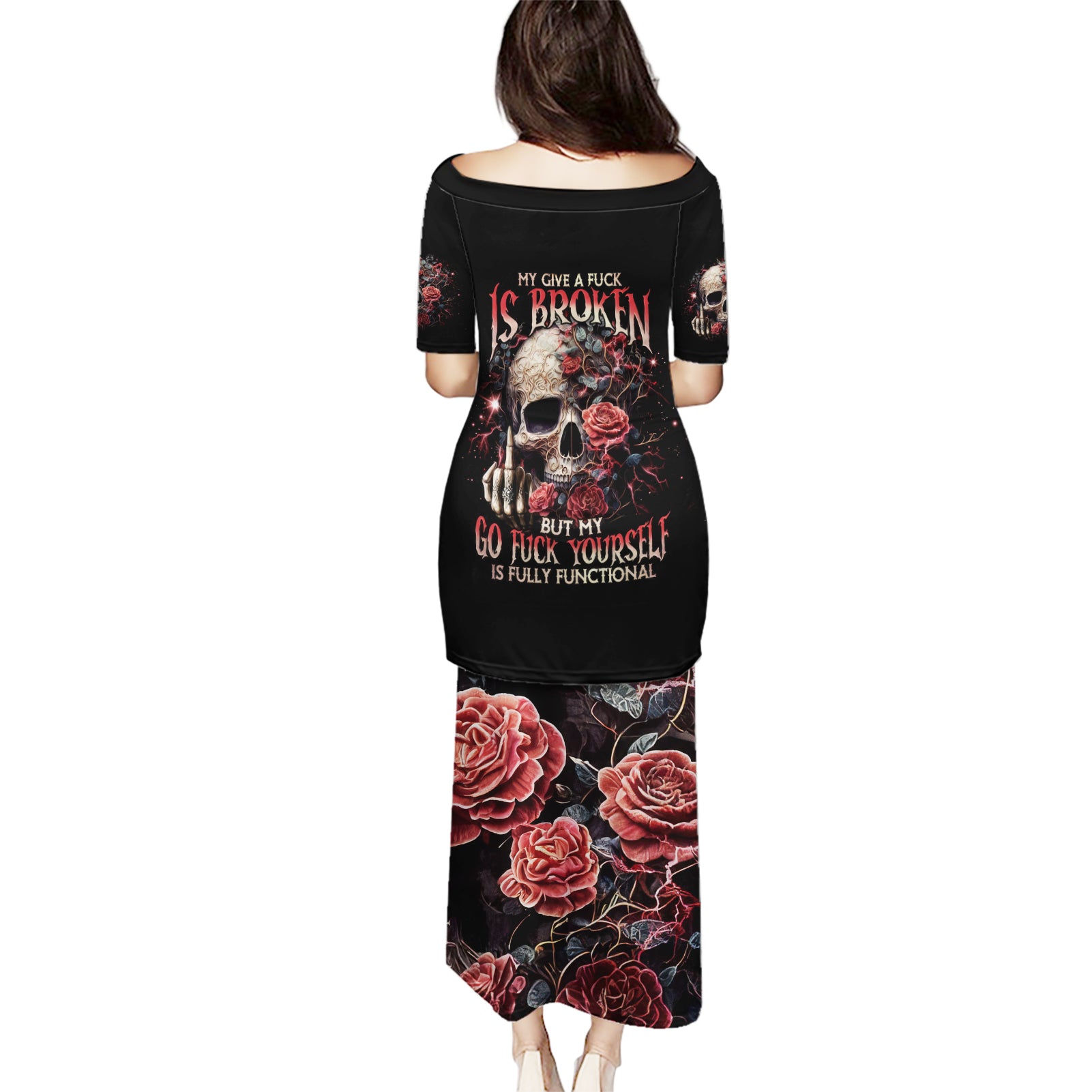 Zombie Skull Puletasi I Never Alone My Demon With Me 24/7 - Wonder Print Shop