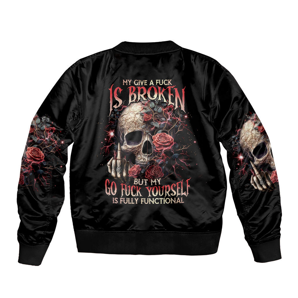 Zombie Skull Sleeve Zip Bomber Jacket I Never Alone My Demon With Me 24/7 - Wonder Print Shop