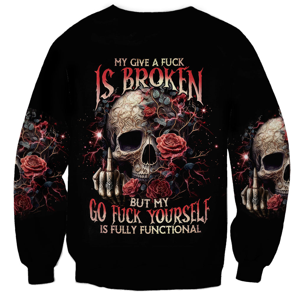 Zombie Skull Sweatshirt I Never Alone My Demon With Me 24/7 - Wonder Print Shop