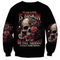 Zombie Skull Sweatshirt I Never Alone My Demon With Me 24/7 - Wonder Print Shop