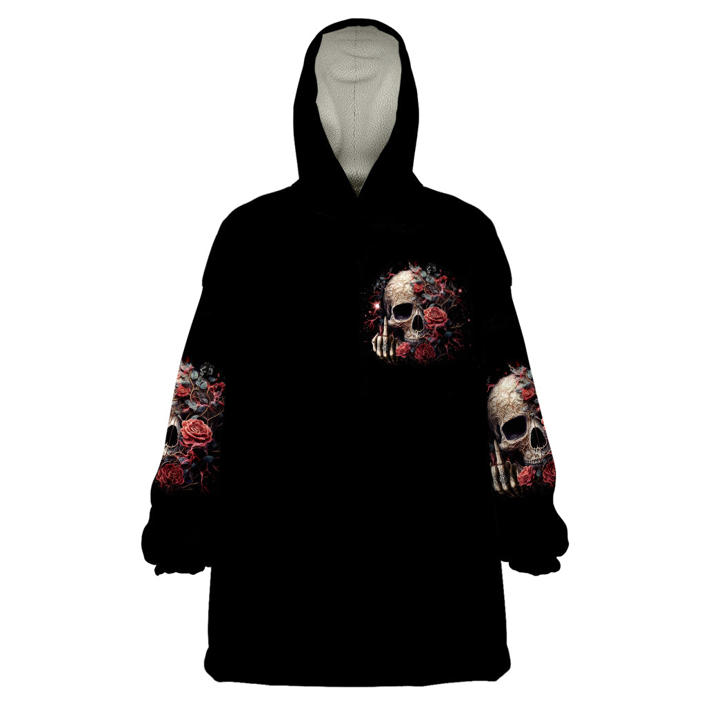 Zombie Skull Wearable Blanket Hoodie I Never Alone My Demon With Me 24/7 - Wonder Print Shop