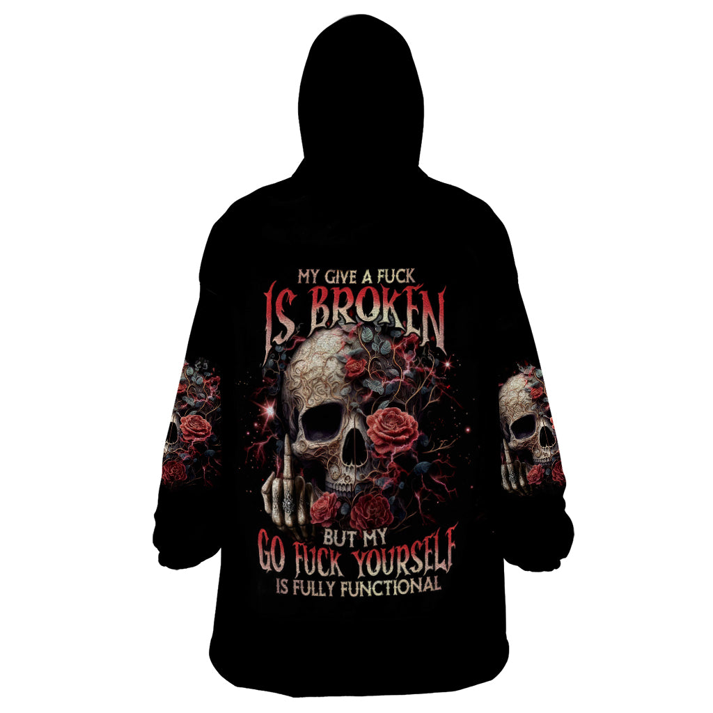 Zombie Skull Wearable Blanket Hoodie I Never Alone My Demon With Me 24/7 - Wonder Print Shop