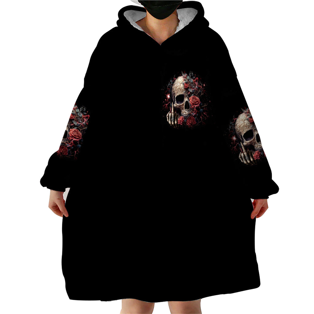 Zombie Skull Wearable Blanket Hoodie I Never Alone My Demon With Me 24/7 - Wonder Print Shop