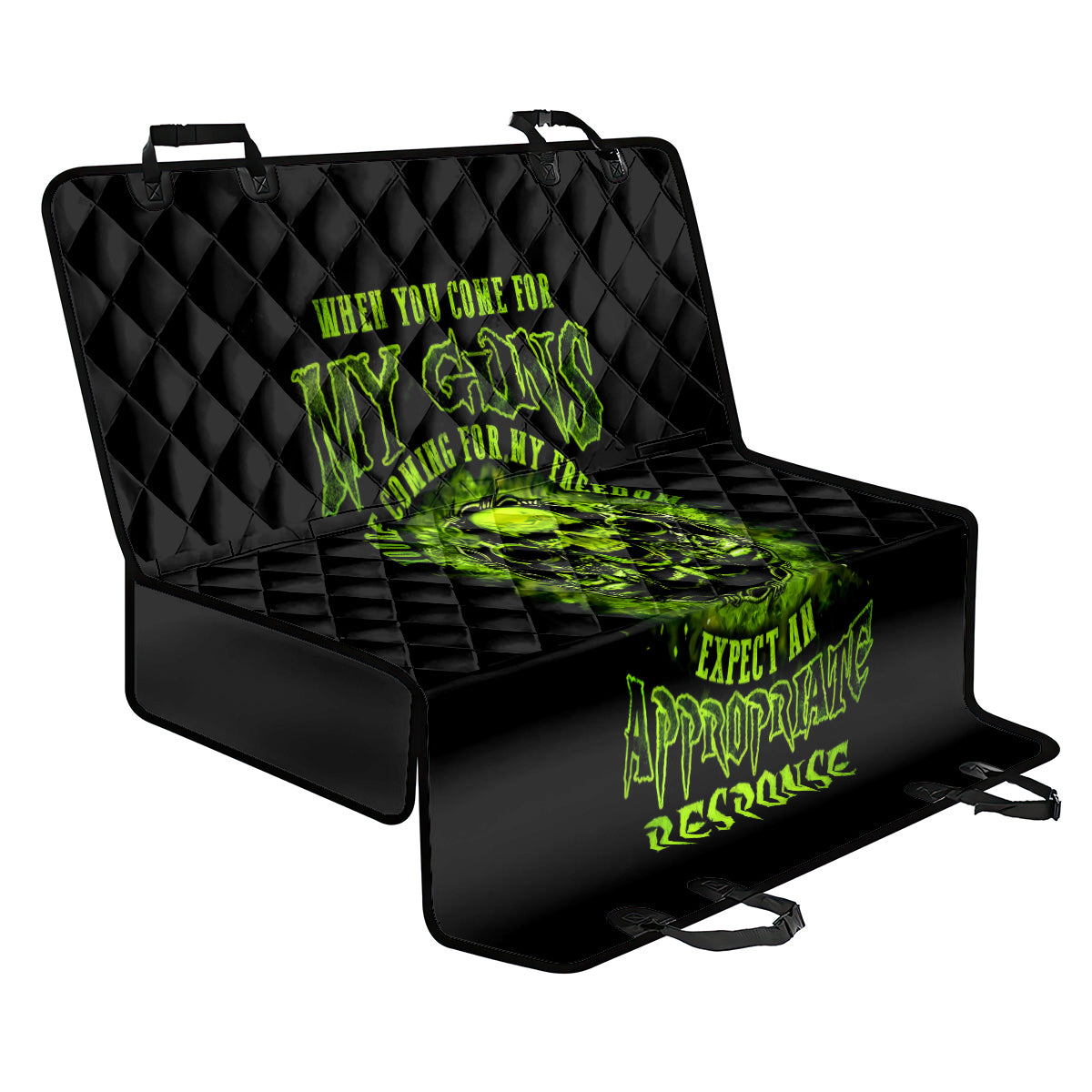 Gun Skull Back Car Seat Cover When You Come For My Gun Expect An Appropriate Response - Wonder Print Shop