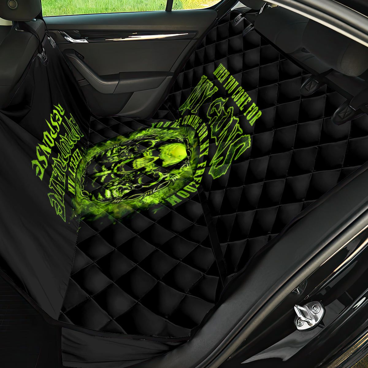 Gun Skull Back Car Seat Cover When You Come For My Gun Expect An Appropriate Response - Wonder Print Shop