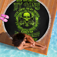 Gun Skull Beach Blanket When You Come For My Gun Expect An Appropriate Response - Wonder Print Shop