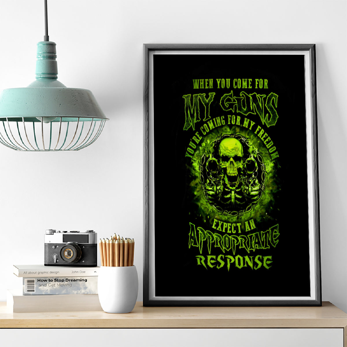 Gun Skull Canvas Wall Art When You Come For My Gun Expect An Appropriate Response - Wonder Print Shop
