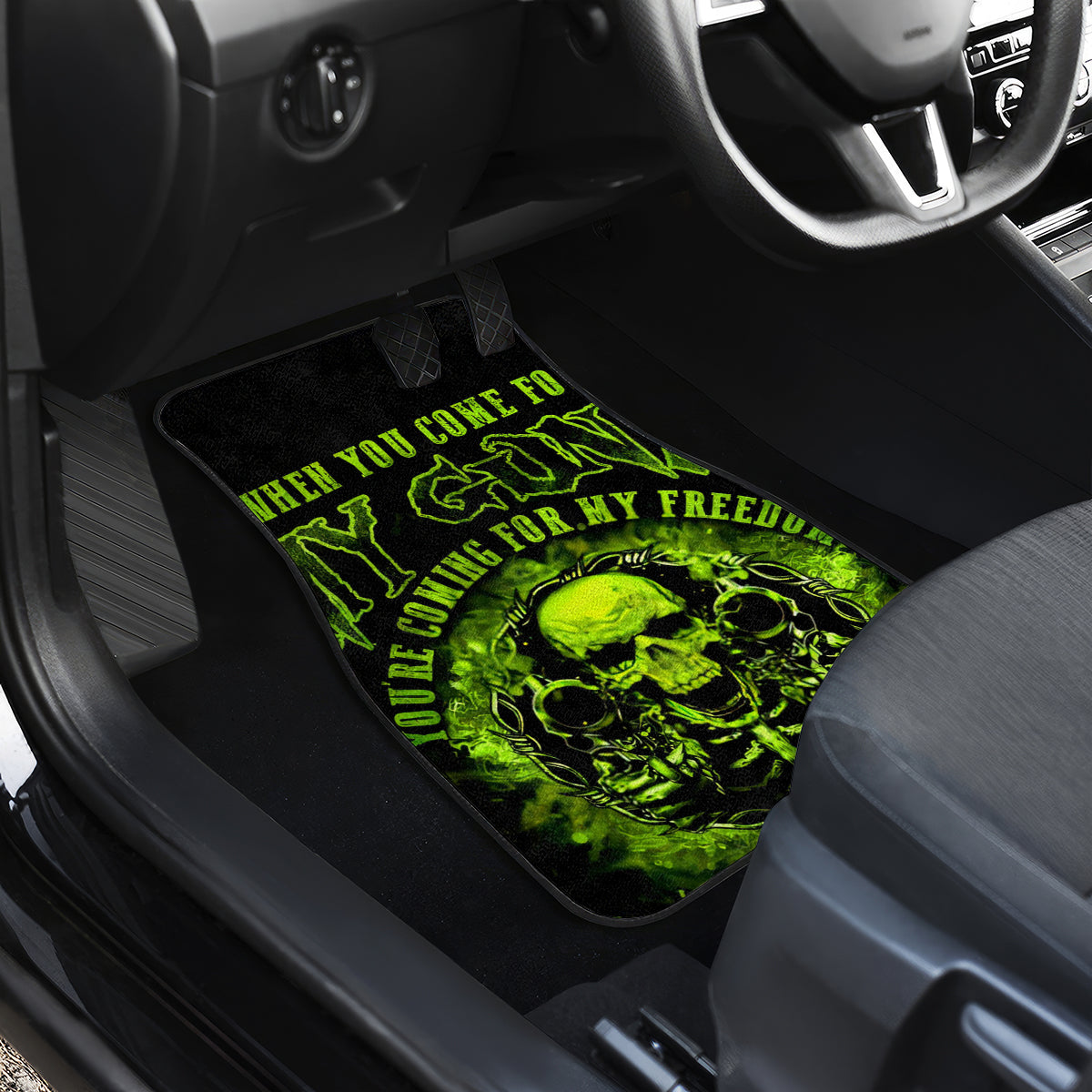 Gun Skull Car Mats When You Come For My Gun Expect An Appropriate Response - Wonder Print Shop