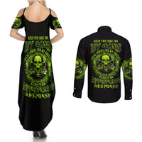 Gun Skull Couples Matching Summer Maxi Dress and Long Sleeve Button Shirts When You Come For My Gun Expect An Appropriate Response - Wonder Print Shop