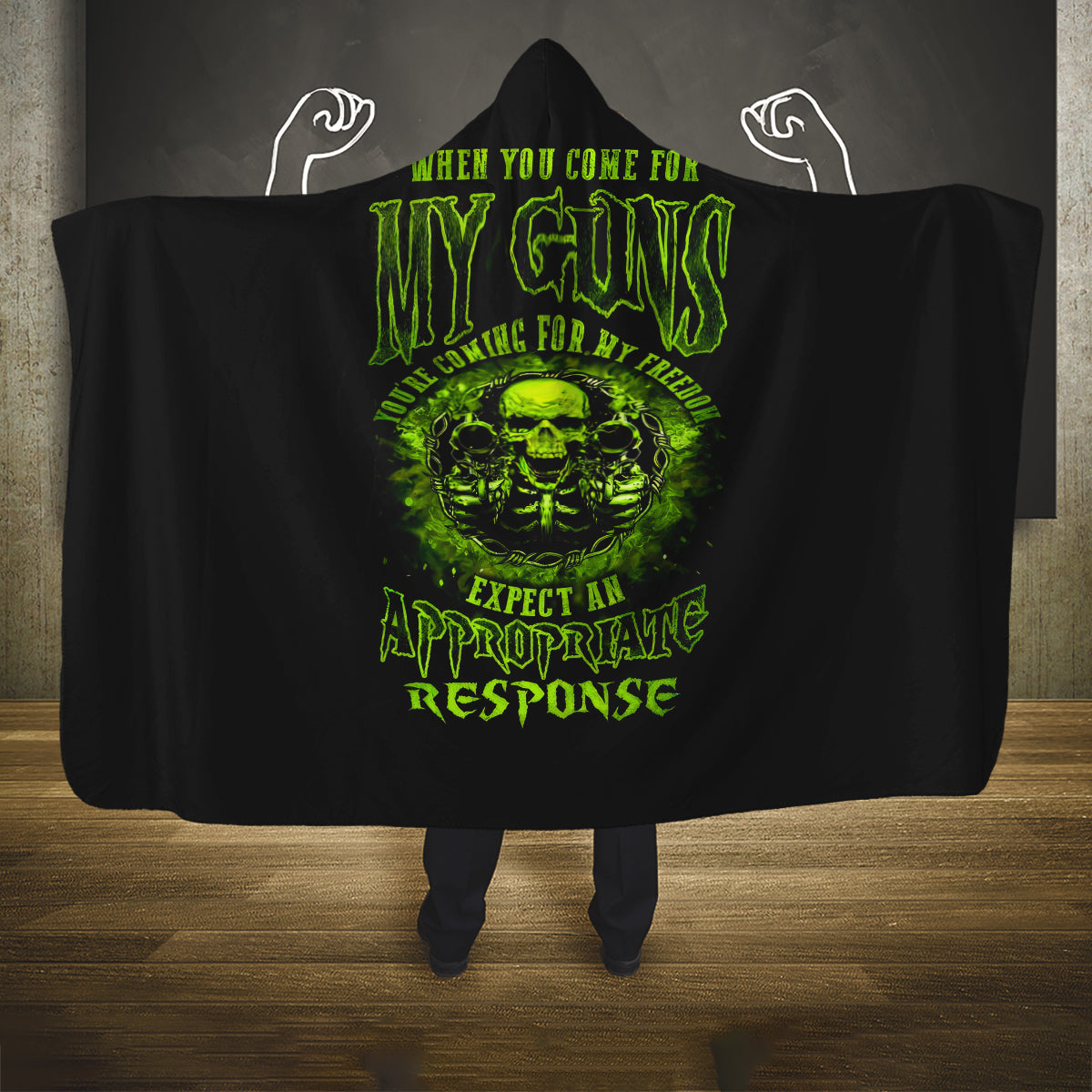 gun-skull-hooded-blanket-when-you-come-for-my-gun-expect-an-appropriate-response
