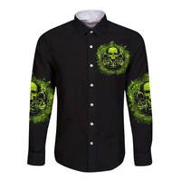 Gun Skull Long Sleeve Button Shirt When You Come For My Gun Expect An Appropriate Response - Wonder Print Shop
