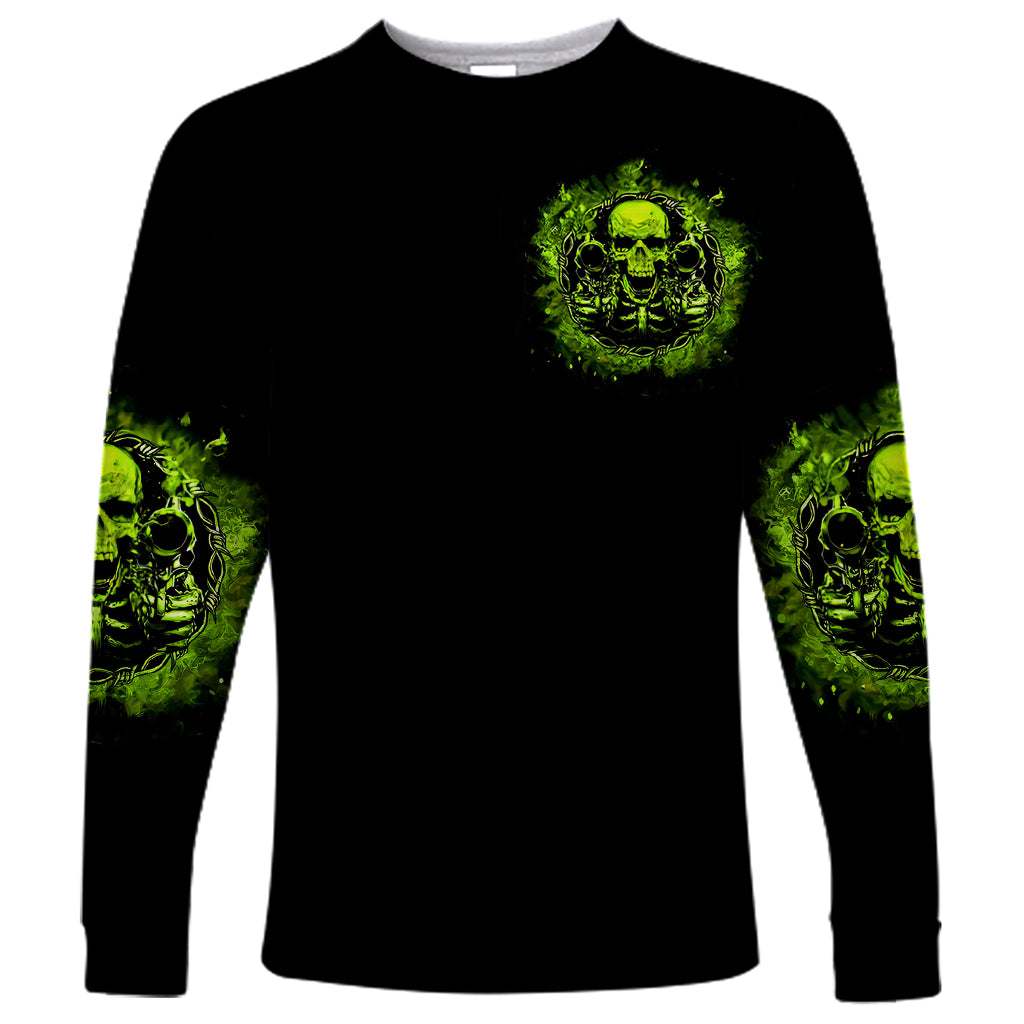 Gun Skull Long Sleeve Shirt When You Come For My Gun Expect An Appropriate Response - Wonder Print Shop