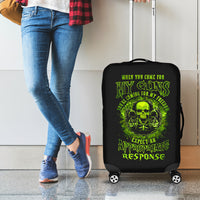 Gun Skull Luggage Cover When You Come For My Gun Expect An Appropriate Response - Wonder Print Shop