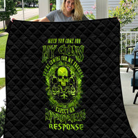 Gun Skull Quilt When You Come For My Gun Expect An Appropriate Response - Wonder Print Shop