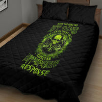 Gun Skull Quilt Bed Set When You Come For My Gun Expect An Appropriate Response - Wonder Print Shop