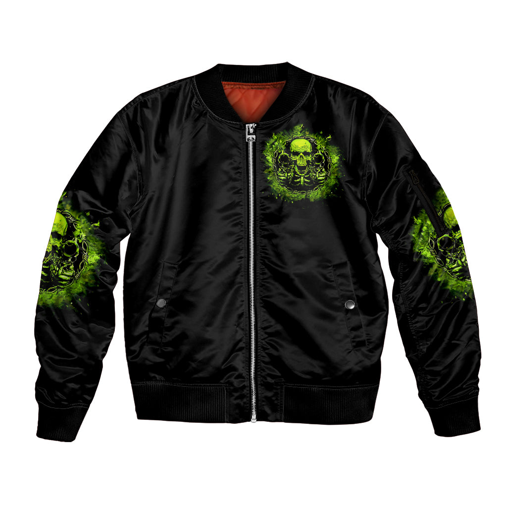 Gun Skull Sleeve Zip Bomber Jacket When You Come For My Gun Expect An Appropriate Response - Wonder Print Shop