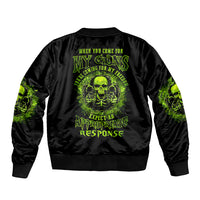 Gun Skull Sleeve Zip Bomber Jacket When You Come For My Gun Expect An Appropriate Response - Wonder Print Shop