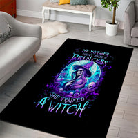 Witch Skull Area Rug My Mother Didn't Raise A Princess She Trained A Witch - Wonder Print Shop