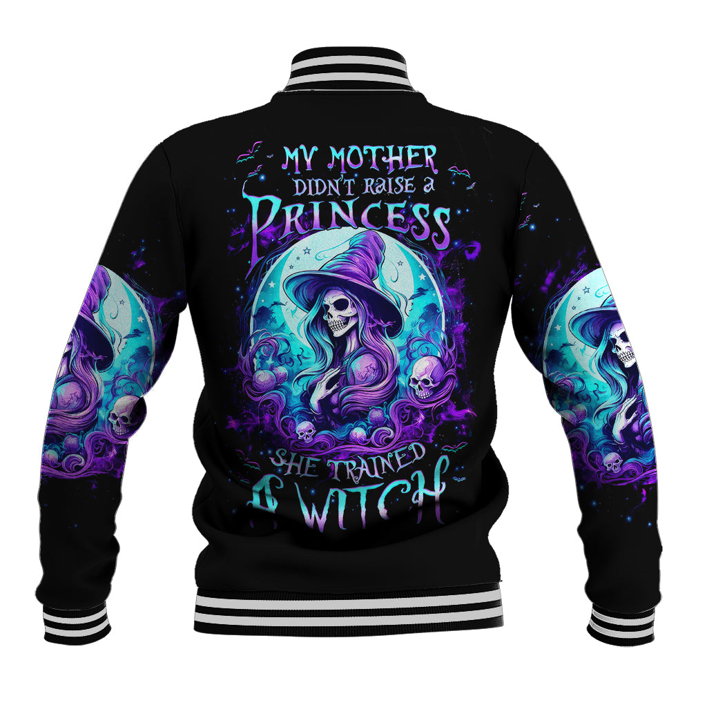 Witch Skull Baseball Jacket My Mother Didn't Raise A Princess She Trained A Witch - Wonder Print Shop