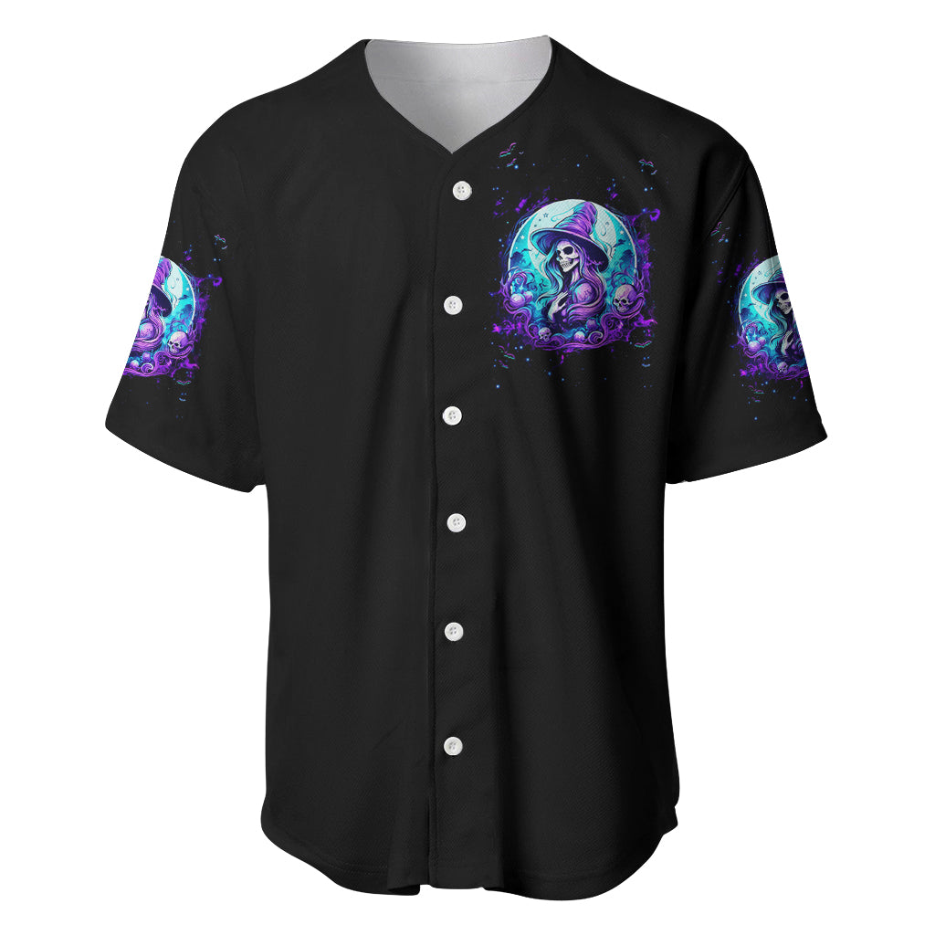 Witch Skull Baseball Jersey My Mother Didn't Raise A Princess She Trained A Witch - Wonder Print Shop