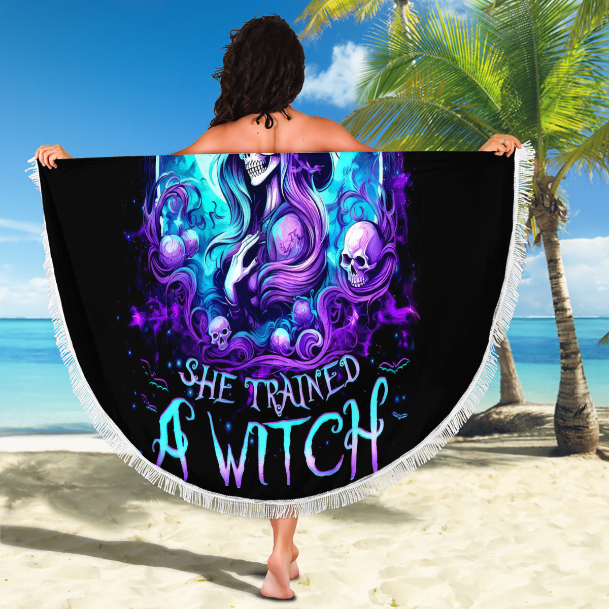 Witch Skull Beach Blanket My Mother Didn't Raise A Princess She Trained A Witch - Wonder Print Shop