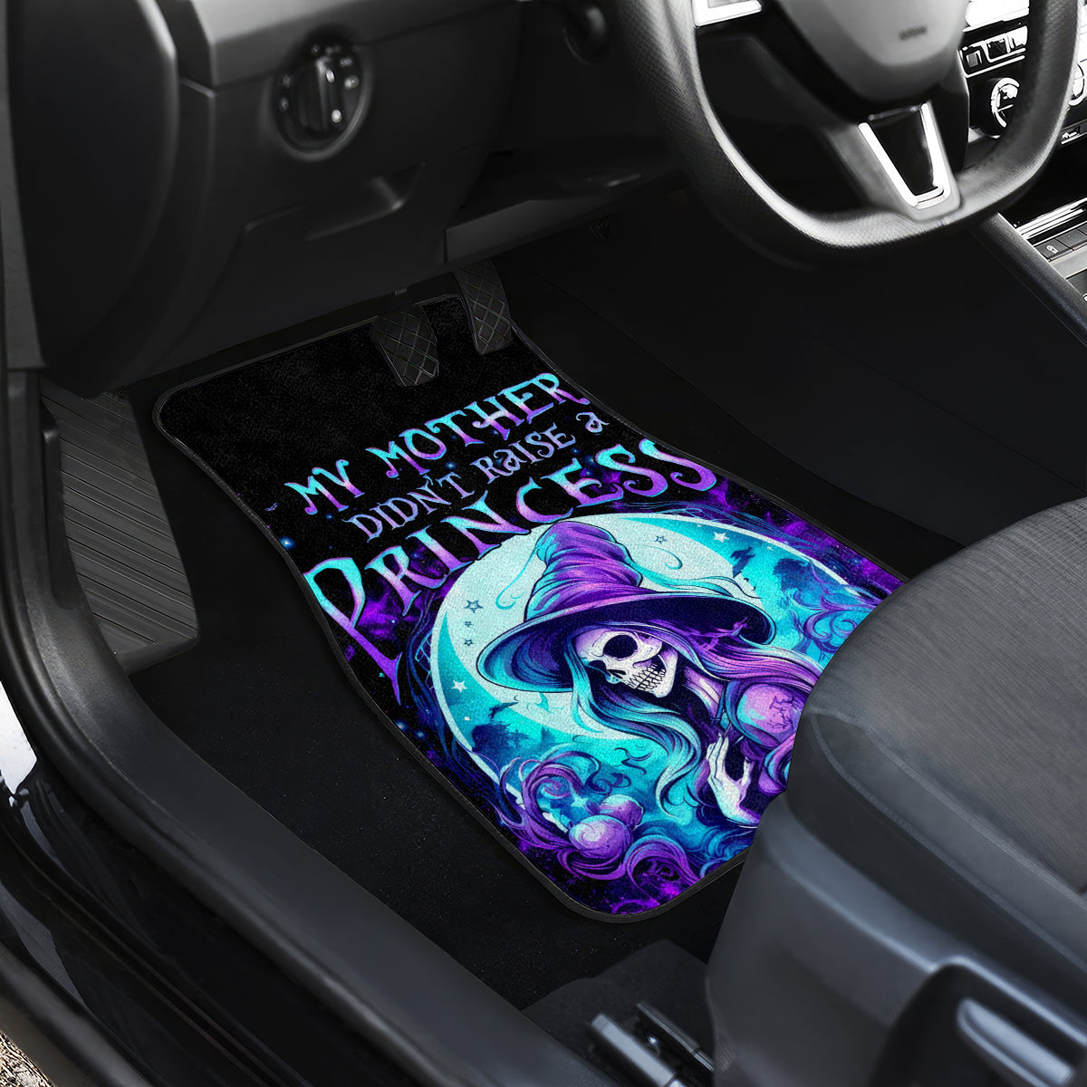 Witch Skull Car Mats My Mother Didn't Raise A Princess She Trained A Witch - Wonder Print Shop