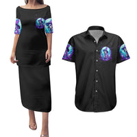 Witch Skull Couples Matching Puletasi Dress and Hawaiian Shirt My Mother Didn't Raise A Princess She Trained A Witch - Wonder Print Shop