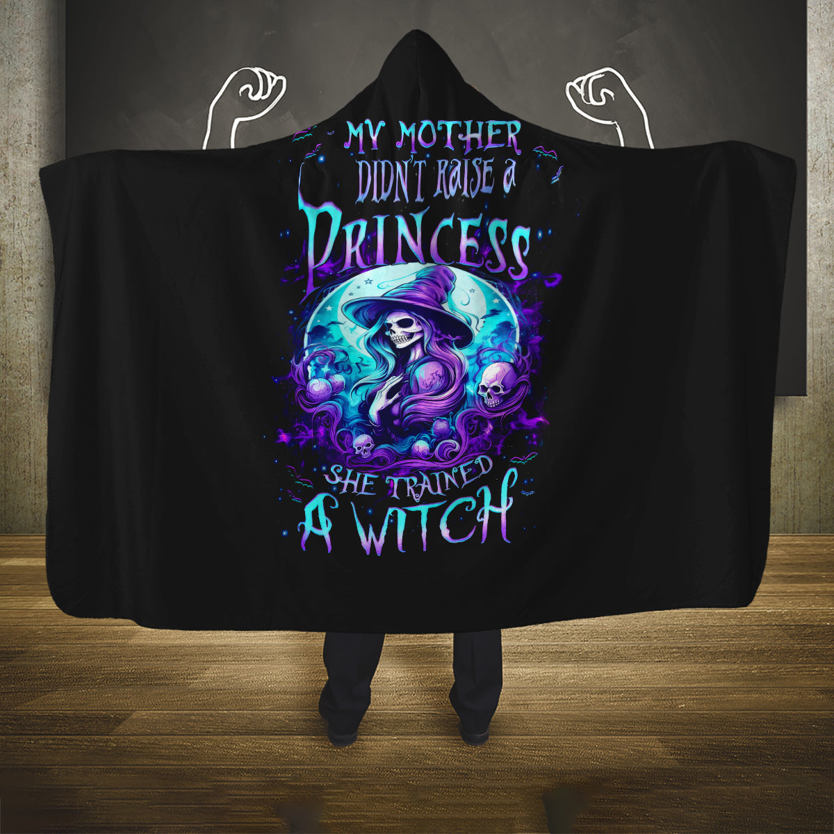 witch-skull-hooded-blanket-my-mother-didnt-raise-a-princess-she-trained-a-witch