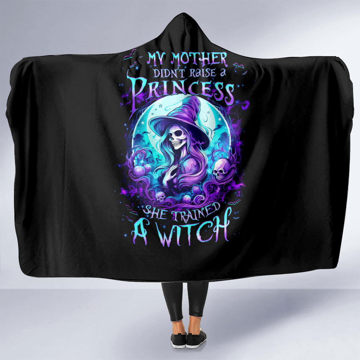 witch-skull-hooded-blanket-my-mother-didnt-raise-a-princess-she-trained-a-witch