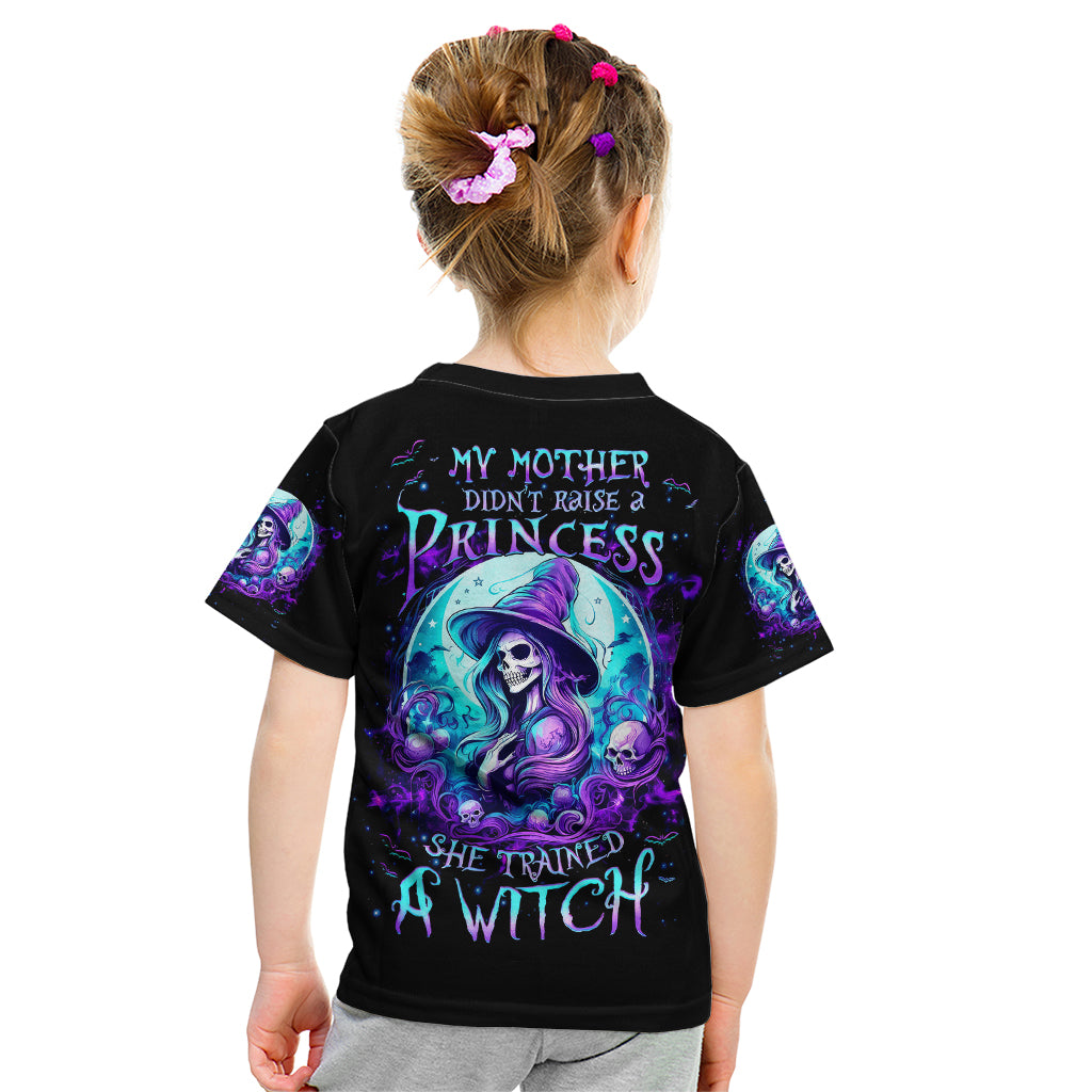Witch Skull Kid T Shirt My Mother Didn't Raise A Princess She Trained A Witch - Wonder Print Shop