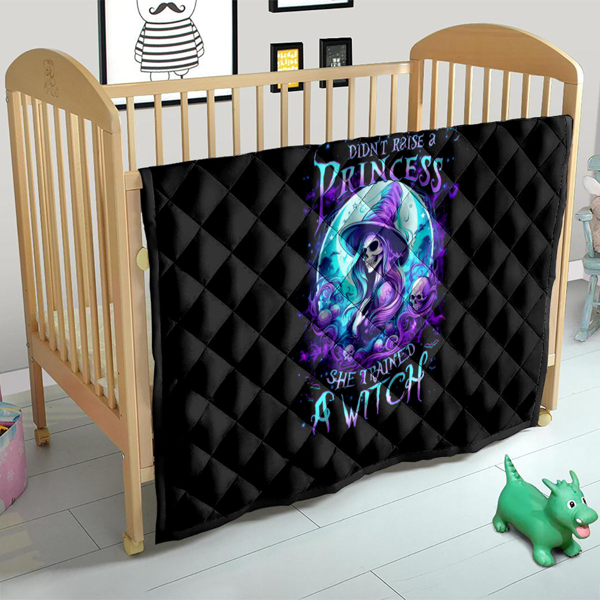 Witch Skull Quilt My Mother Didn't Raise A Princess She Trained A Witch - Wonder Print Shop