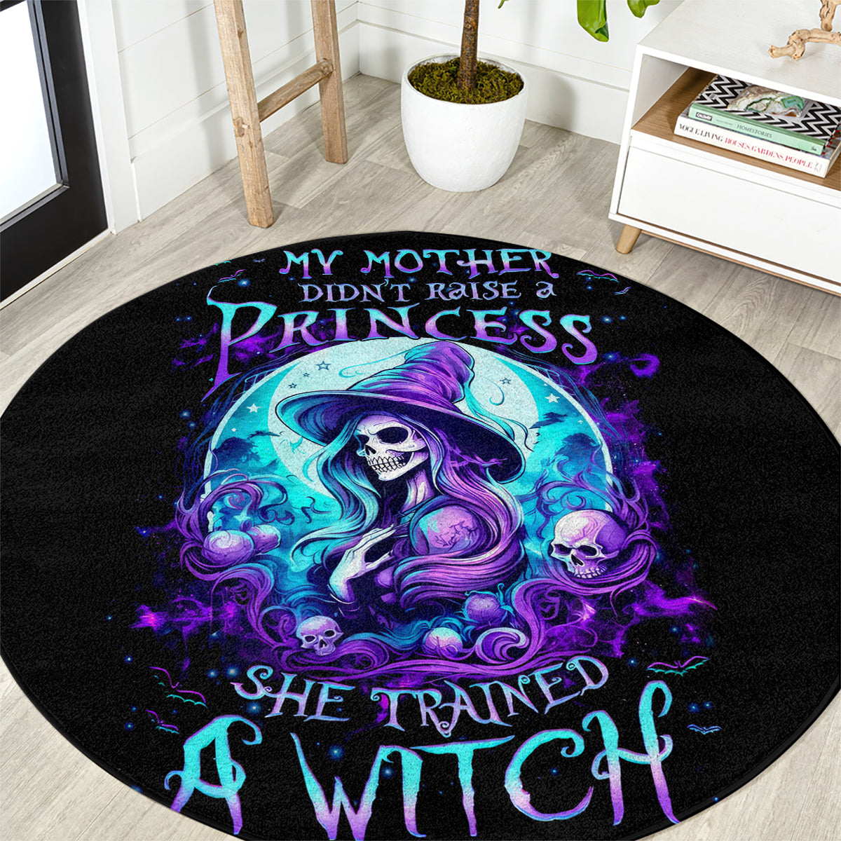witch-skull-round-carpet-my-mother-didnt-raise-a-princess-she-trained-a-witch