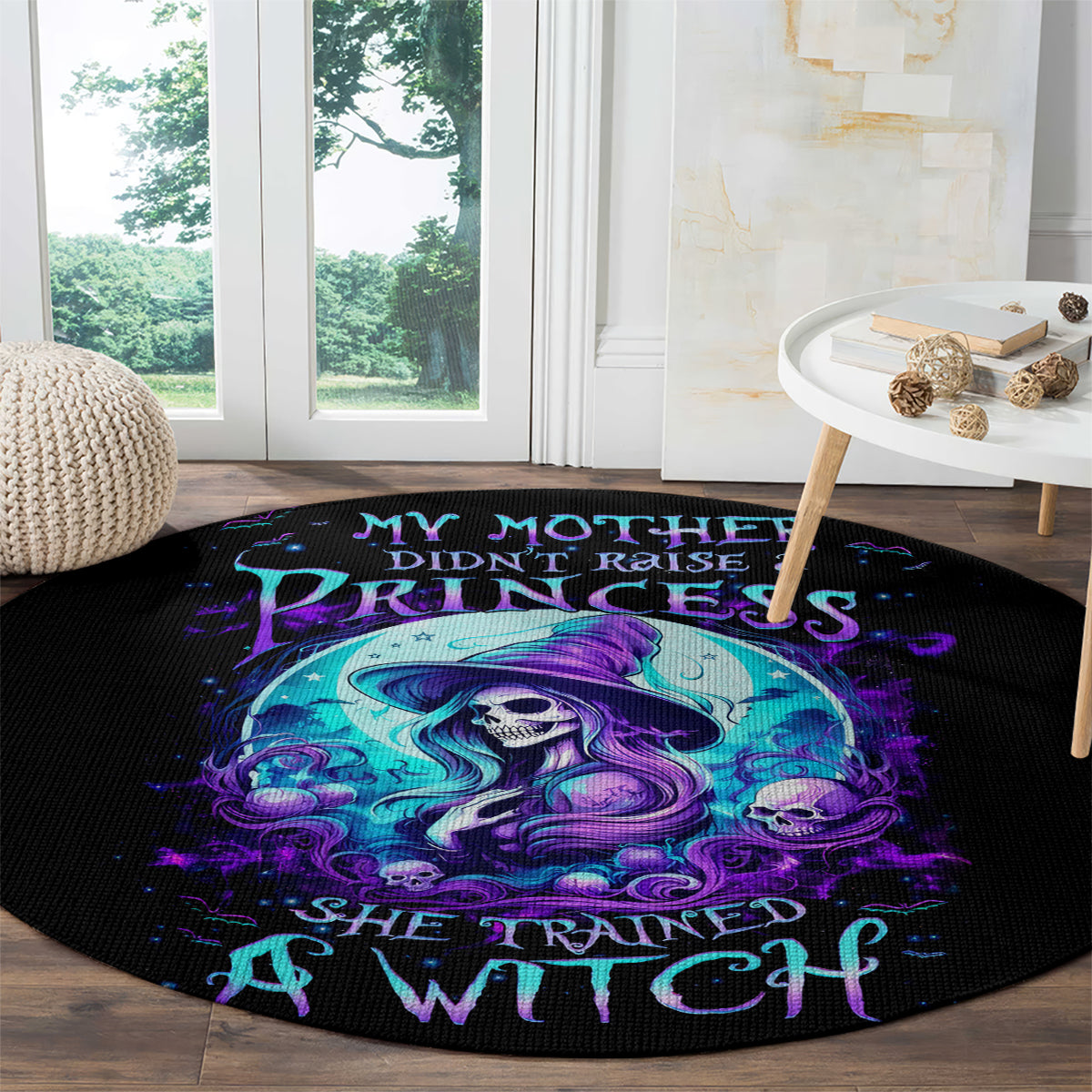 witch-skull-round-carpet-my-mother-didnt-raise-a-princess-she-trained-a-witch