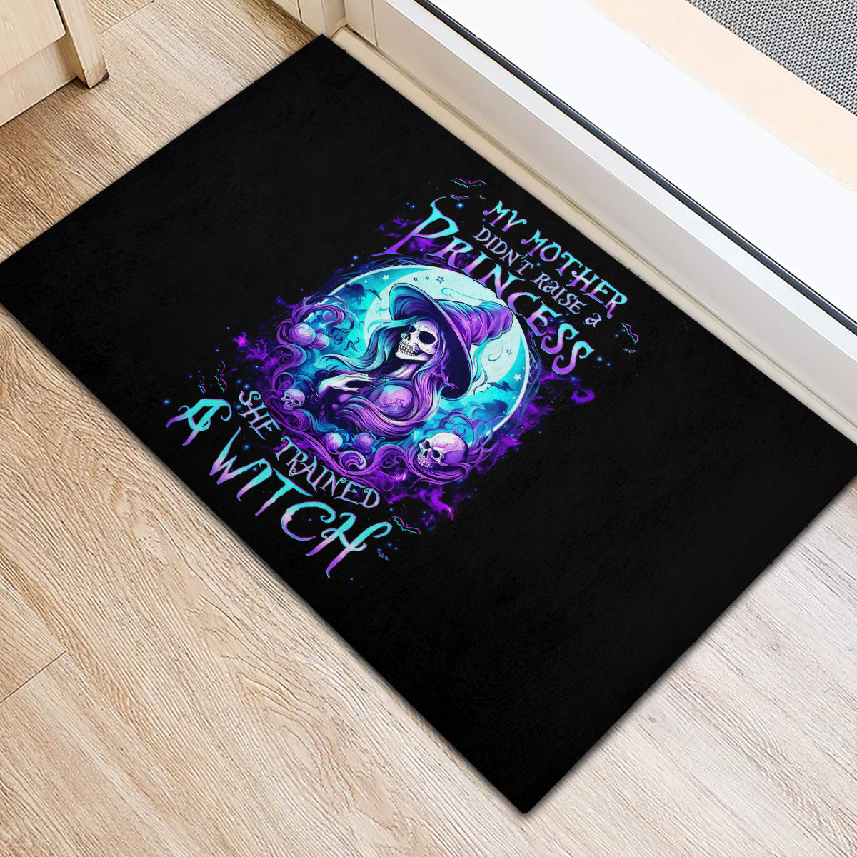 Witch Skull Rubber Doormat My Mother Didn't Raise A Princess She Trained A Witch - Wonder Print Shop
