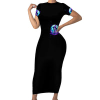 Witch Skull Short Sleeve Bodycon Dress My Mother Didn't Raise A Princess She Trained A Witch - Wonder Print Shop