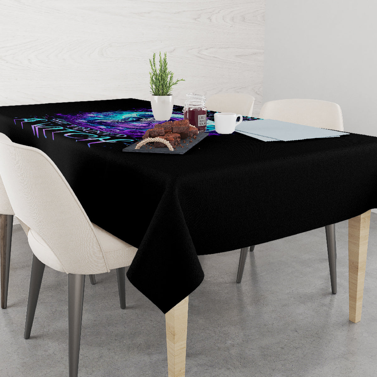 Witch Skull Tablecloth My Mother Didn't Raise A Princess She Trained A Witch - Wonder Print Shop